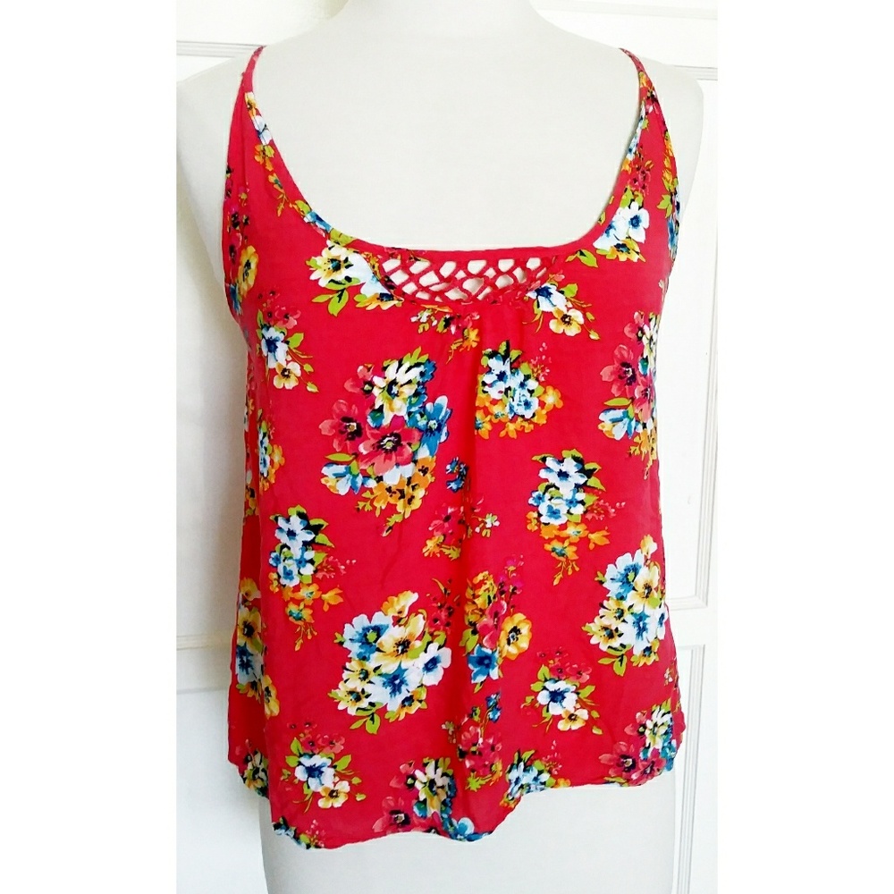 Aeropostale pink Floral tank top
